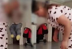 Fatih'te şoke eden görüntüler! Kendi evinde baktığı bebeği darp etti!