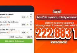 Sistem kuponu oynadı, 10 maçından 9’unu bilerek 222.883 TL kazandı!