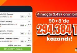4 maçta 2.497 oran bildi! 90+8’de 294.384 TL kazandı