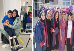 İnanılmaz azim: Özel gereksinimli oğlu için okula başladı, kızıyla birlikte üniversiteden mezun oldu