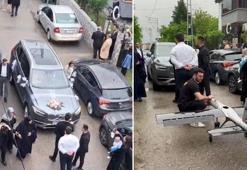 Daha önce böylesi görülmedi: Gelin ve damat neye uğradığını şaşırdı: Düğün konvoyunun önünü İHA ile kestiler, ortaya eğlenceli görüntüler çıktı!