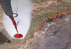 İzmir’de makilik alanda korkutan yangın, havadan ve karadan müdahale sürüyor