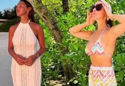 Hadise bikini şovuna Maldivler'de başladı!