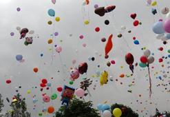 Binlerce balon minik Ali Asaf için gökyüzüne bırakıldı