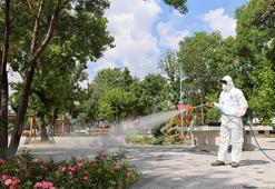 Selçuklu'da yeşil alanları ilaçlama çalışmaları devam ediyor
