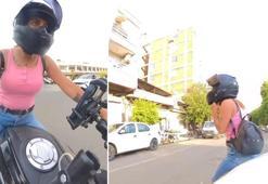 Diyarbakır’da motosiklet ile otomobilin çarpıştığı anlar kask kamerasına böyle yansıdı