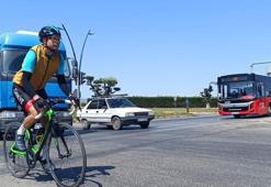 Manisalı uzun mesafe bisikletçisi Ferdi Zeyrek için pedal çevirdi