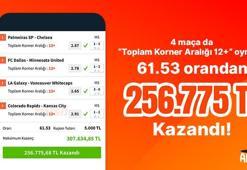 4 maça da “Toplam Korner Aralığı 12+” oynadı… Misli’de 256.775 TL kazandı!