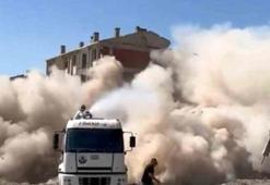 5 katlı bina tek dokunuşla yerle bir oldu!