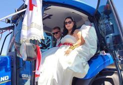 Keşan'da çiftçilerin unutulmaz düğünü! Böyle konvoy çok az görülür