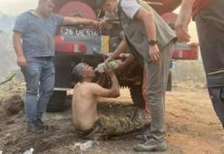 Orman işçisi alevlerin arasından feryat etti: Ekiplere ilk sözü bu oldu