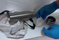 Termosa sakladığı uyuşturucuyu yakalayınca kendini böyle savundu!