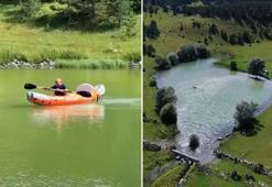Ardahan'ın gizli cenneti Kızıl Göl, kano tutkunlarının yeni adresi oldu!