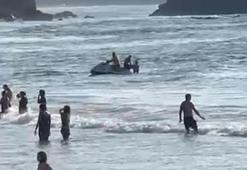 Denizin ortasında korku dolu anlar! Boğulmaktan son anda böyle kurtarıldı