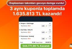 Deplasman takımları geceye damga vurdu! 3 aynı kuponla toplamda 1.635.813 TL kazandı