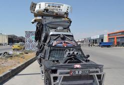 Aksaray'da bilim kurgu filmlerindeki araçları andıran modifiye otomobil, trafikten menedildi