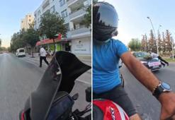 Adana'da akıl almaz görüntüler: Bahşiş için 150 metre koşup kaputa atladı