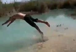 Balıklama atlayış ölümle sonuçlandı! O anlar anbean kaydedildi