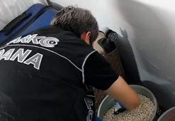 Adana'da narkotikten nokta atışı operasyon! Kuru fasulye kovasında gizlenmiş