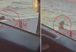 Yalova - Eskihisar seferini yapan feribottan denize atlayan kadının atlama anına ait görüntüsü ortaya çıktı