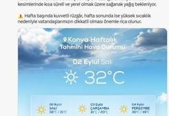 Konya’ya serin hava geliyor! Yağış ve rüzgar uyarısı