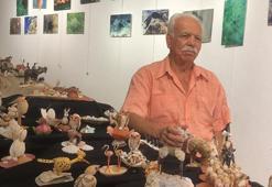 Emekli oldu kendini bu sergiye adadı! Denizden topladığı kabukları sanat eserine dönüştürdü!