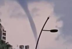 Hatay'da denizde hortum! Kameralara böyle yansıdı