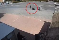 Kayseri’de kahkahaya boğan kaza! Kameralara böyle yansıdı