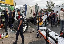 Tekirdağ'da facia gibi kaza! Kamyon işçileri taşıyan servise çarptı: Çok sayıda ölü ve yaralı var