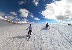 Erzincan Ergan Dağı'nda erken sezon coşkusu! 40 santim kar yağdı, sezonun ilk kayağını yaptılar