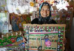 Koyun güdüyor, masal kahramanlarını resmediyor: 73'lük Hakime teyze evini galeriye çevirdi!