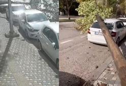 Bursa'da lodos 45 kilometre hızla etkili oldu! Çatılar uçtu, ağaçlar devrildi: O anlar güvenlik kamerasında