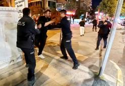 Yoldan geçen araçlara zarar verdi, polise direndi, "Öldürün beni" diye bağırdı