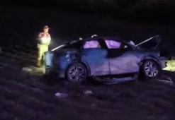 Hatay'da lastiği patlayan otomobil tarlaya uçtu: 1 ölü, 2 yaralı