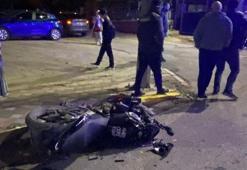 Körfez'de iş makinesi ile çarpışan motosikletli ağır yaralandı