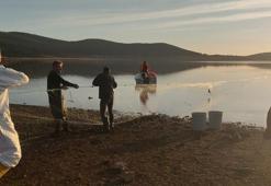 Bolu'da göletin dibinden çıktı! Tam 5 kilometre uzunluğunda: 500 balık canlı olarak kurtarıldı