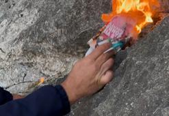 Isparta'nın Eğirdir Gölü'nden gaz fışkırdı! 'Gaz kokusu geliyordu çakmağımı çaktım kaya alev aldı'