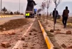 Ağrı Patnos’ta damperi açık kalan tır kemere çarptı