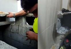 Mersin Tarsus'ta havalandırma boşluğunda nefes kesen kurtarma operasyonu