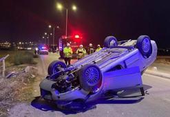 Karaman’da kontrolden çıkan otomobil takla atarak ters döndü: 2 yaralı