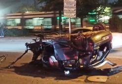 Konya'da kontrolden çıkan otomobil, refüjdeki ağaca çarpıp takla attı: 2 yaralı