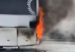 Nurdağı'nda yolcu otobüsünde çıkan yangını itfaiye söndürdü