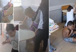 Bursa'da vicdanları sızlatan görüntü: Otizmli öğrencileri sıralara bağlayarak ders işlediler