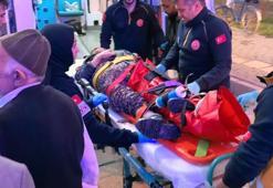 İnegöl'de yolun karşısına geçmek isteyen kadına motosiklet çarptı: 2 yaralı