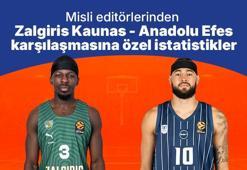 Misli editörlerinden Zalgiris Kaunas - Anadolu Efes karşılaşmasına özel istatistikler