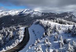 2 bin rakımlı Tersun Dağı geçidinde kış manzaraları görenleri büyülüyor