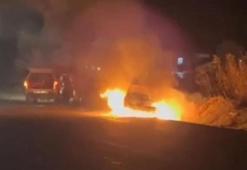 Şanlıurfa Harran'da bir kişi otomobilini ateşe verdi