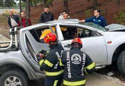 Denizli'de yoldan çıkan araç ağaca çarptı; 1 ölü, 1 yaralı