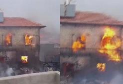 Konya Ereğli'de fırtına yangına neden oldu