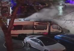 Beylikdüzü'nde facia son anda önlendi! Öğrenci servisinde yangın çıktı!